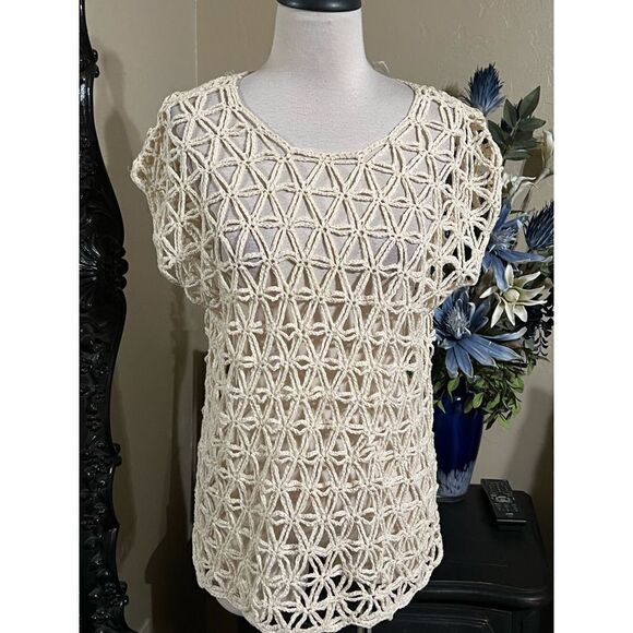 Two Sisters Open Weave Pullover Sweater or Cover Up Size M / L - Picture 1 of 4